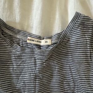 Marine Layer Navy and White Striped Tee